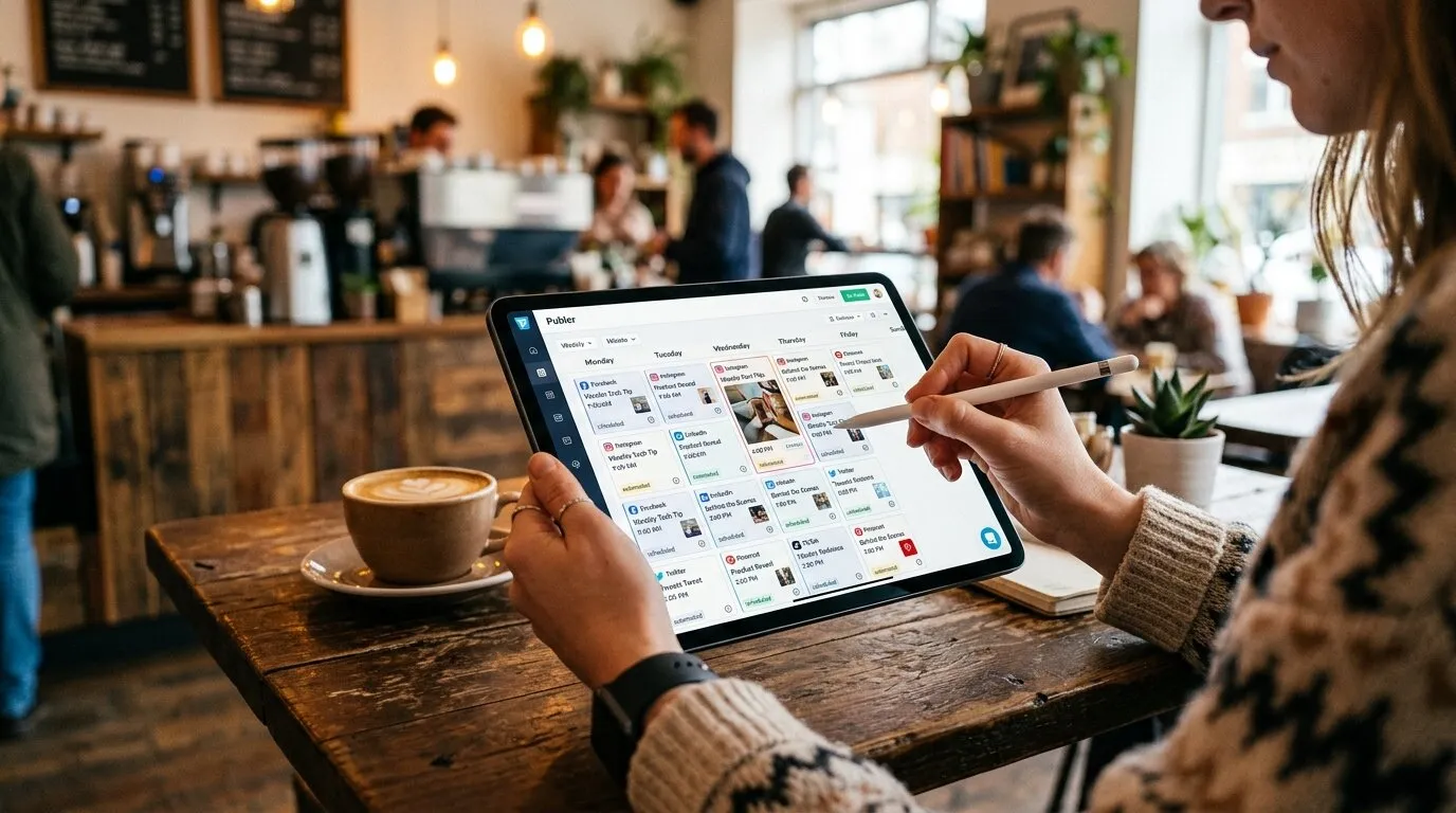 Publer social media scheduler dashboard review 2026